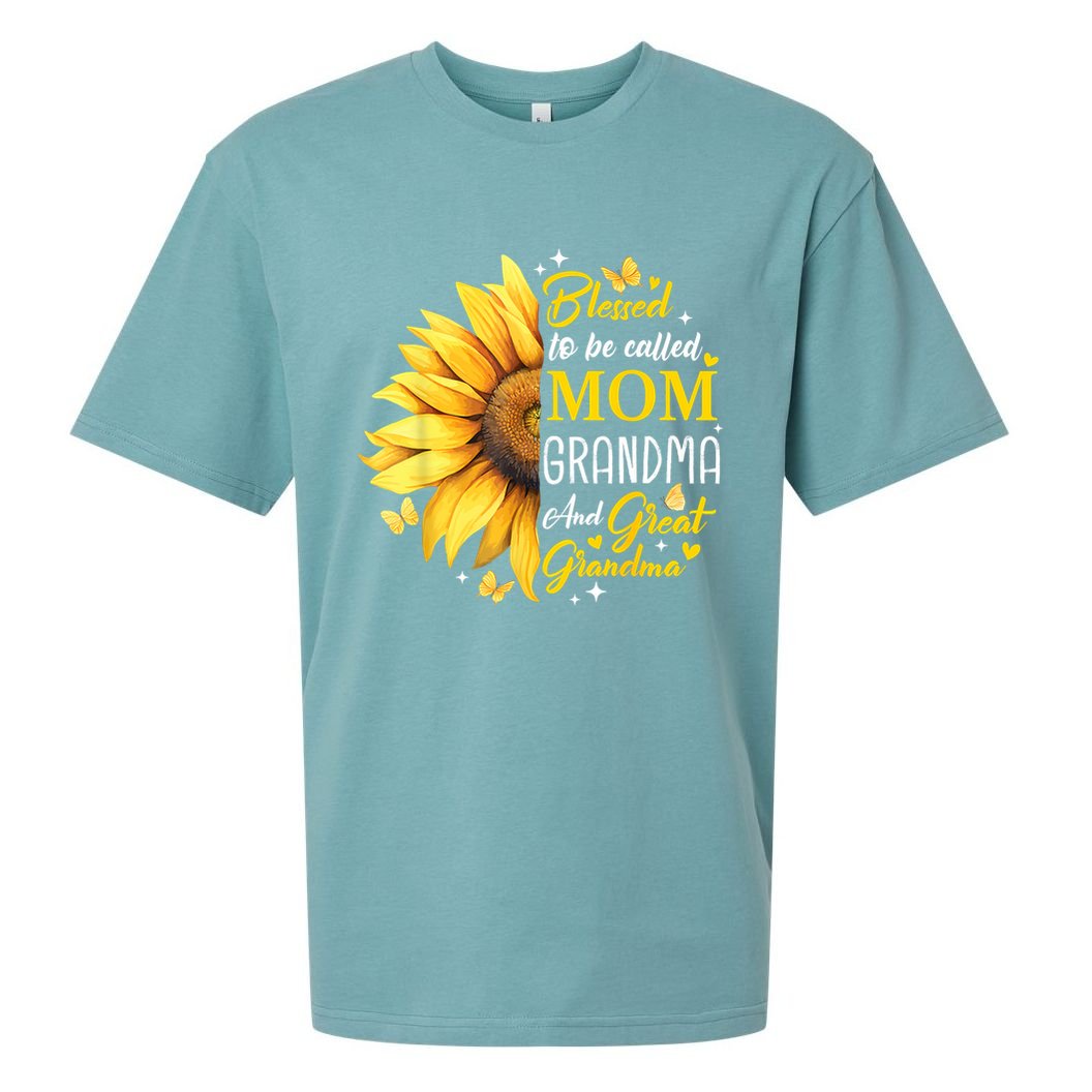 Blessed To Be Called Mom Grandma Great Grandma Mother's Day Sueded Cloud Jersey T-Shirt