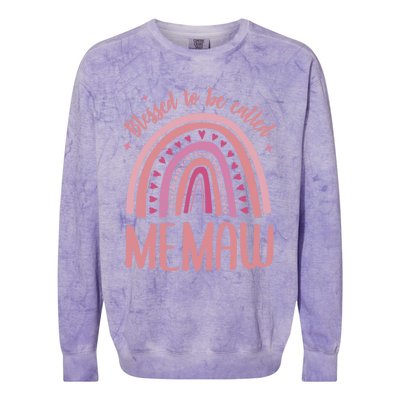 Blessed To Be Called Memaw Idea Mothers Day Memaw Meaningful Gift Colorblast Crewneck Sweatshirt