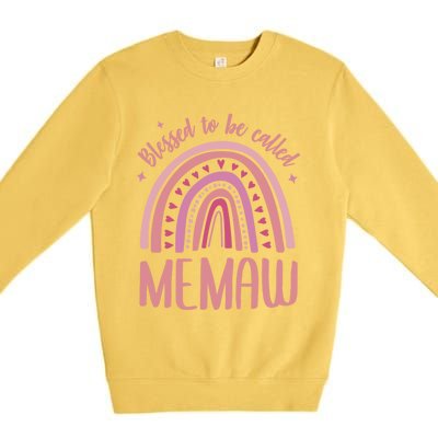 Blessed To Be Called Memaw Idea Mothers Day Memaw Meaningful Gift Premium Crewneck Sweatshirt