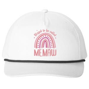 Blessed To Be Called Memaw Idea Mothers Day Memaw Meaningful Gift Snapback Five-Panel Rope Hat