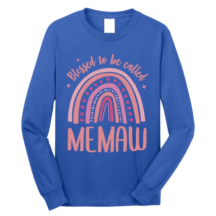 Blessed To Be Called Memaw Idea Mothers Day Memaw Meaningful Gift Long Sleeve Shirt