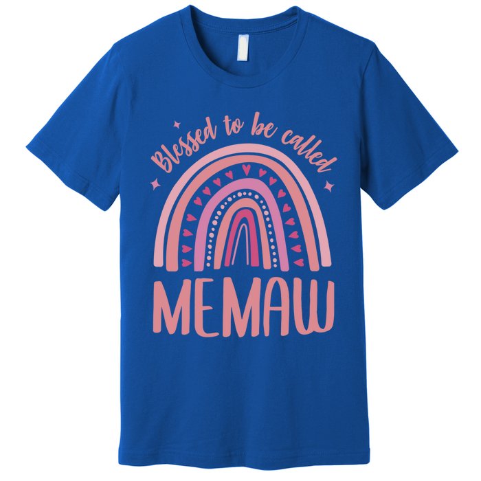 Blessed To Be Called Memaw Idea Mothers Day Memaw Meaningful Gift Premium T-Shirt