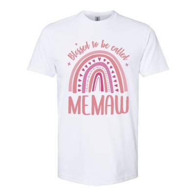 Blessed To Be Called Memaw Idea Mothers Day Memaw Meaningful Gift Softstyle CVC T-Shirt