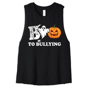 Boo To Bullying Ghost Anti Bully Unity Day Women's Racerback Cropped Tank