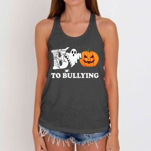 Boo To Bullying Ghost Anti Bully Unity Day Women's Knotted Racerback Tank