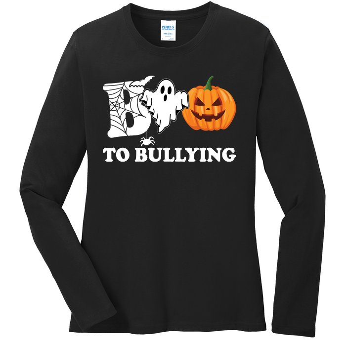 Boo To Bullying Ghost Anti Bully Unity Day Ladies Long Sleeve Shirt