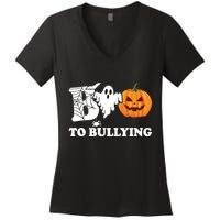 Boo To Bullying Ghost Anti Bully Unity Day Women's V-Neck T-Shirt