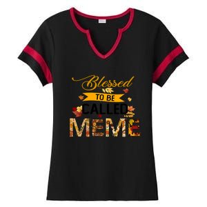 Blessed To Be Called Meme Autum Halloween Grandma Meaningful Gift Ladies Halftime Notch Neck Tee