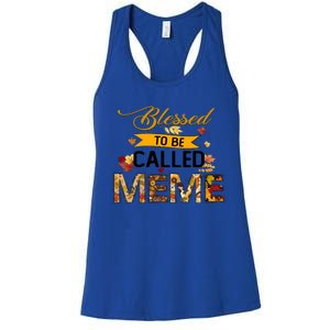 Blessed To Be Called Meme Autum Halloween Grandma Meaningful Gift Women's Racerback Tank