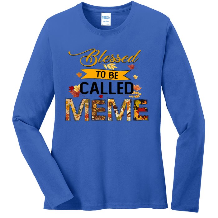 Blessed To Be Called Meme Autum Halloween Grandma Meaningful Gift Ladies Long Sleeve Shirt