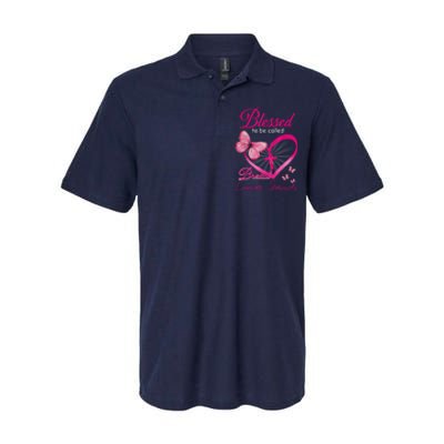 Blessed To Be Called Breast Cancer Survivor Pink Butterfly Softstyle Adult Sport Polo