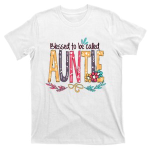 Blessed To Be Called Auntie Colorful Grandma T-Shirt