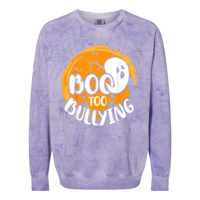 Boo To Bullying Prevention Unity Day Halloween Ghost Colorblast Crewneck Sweatshirt