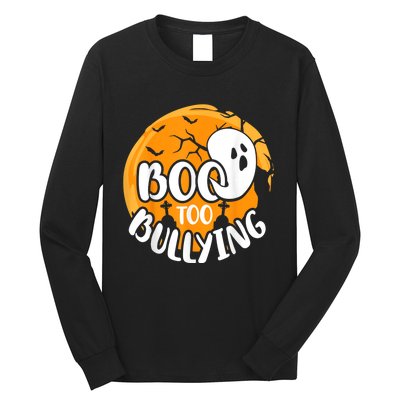 Boo To Bullying Prevention Unity Day Halloween Ghost Long Sleeve Shirt