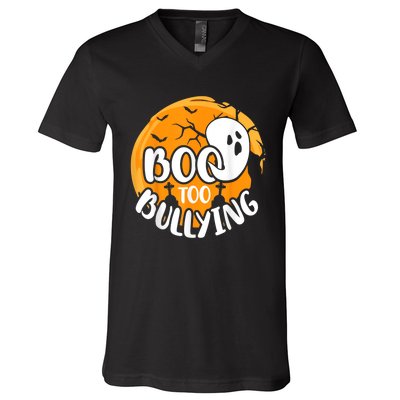 Boo To Bullying Prevention Unity Day Halloween Ghost V-Neck T-Shirt