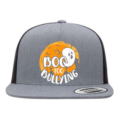 Boo To Bullying Prevention Unity Day Halloween Ghost Flat Bill Trucker Hat