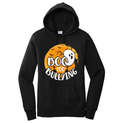 Boo To Bullying Prevention Unity Day Halloween Ghost Women's Pullover Hoodie