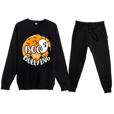 Boo To Bullying Prevention Unity Day Halloween Ghost Premium Crewneck Sweatsuit Set