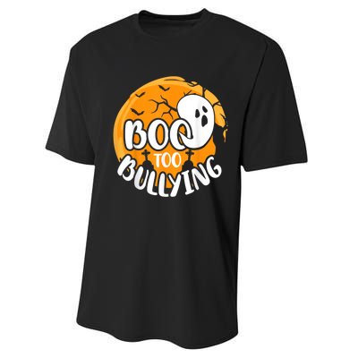 Boo To Bullying Prevention Unity Day Halloween Ghost Performance Sprint T-Shirt