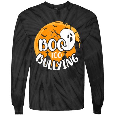 Boo To Bullying Prevention Unity Day Halloween Ghost Tie-Dye Long Sleeve Shirt