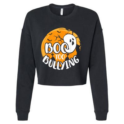 Boo To Bullying Prevention Unity Day Halloween Ghost Cropped Pullover Crew