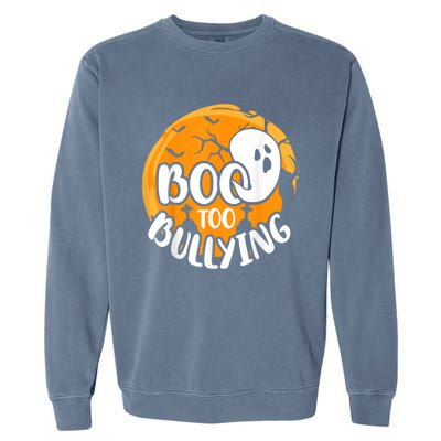 Boo To Bullying Prevention Unity Day Halloween Ghost Garment-Dyed Sweatshirt