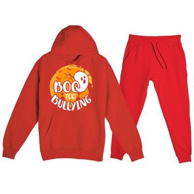 Boo To Bullying Prevention Unity Day Halloween Ghost Premium Hooded Sweatsuit Set