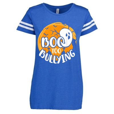 Boo To Bullying Prevention Unity Day Halloween Ghost Enza Ladies Jersey Football T-Shirt