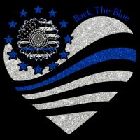 Back The Blue Heart With Sunflower Thin Blue Line Cool Gift Impact Tech Backpack