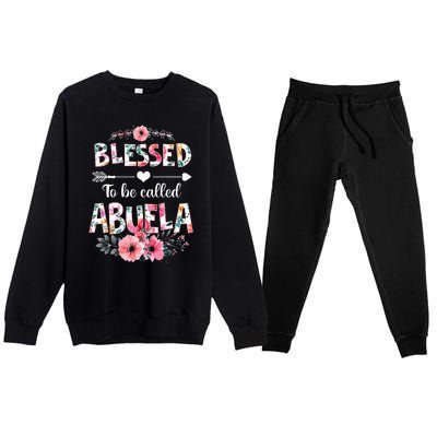 Blessed To Be Called Abuela Funny Abuela Mothers Day Premium Crewneck Sweatsuit Set