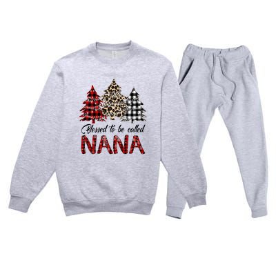 Blessed To Be Called Nana Christmas Pine Tree MotherS Day Premium Crewneck Sweatsuit Set