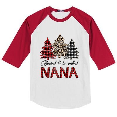 Blessed To Be Called Nana Christmas Pine Tree MotherS Day Kids Colorblock Raglan Jersey