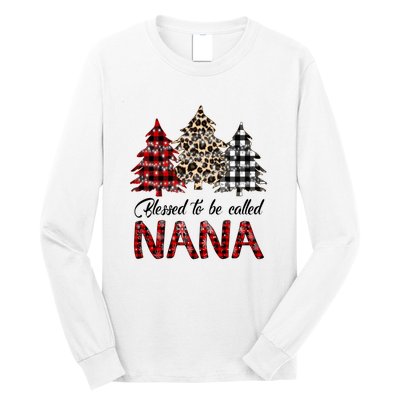 Blessed To Be Called Nana Christmas Pine Tree MotherS Day Long Sleeve Shirt