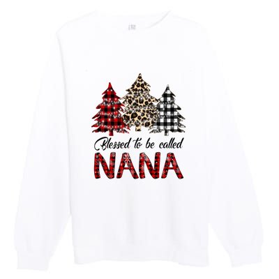 Blessed To Be Called Nana Christmas Pine Tree MotherS Day Premium Crewneck Sweatshirt