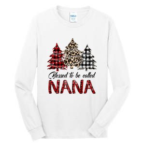 Blessed To Be Called Nana Christmas Pine Tree MotherS Day Tall Long Sleeve T-Shirt