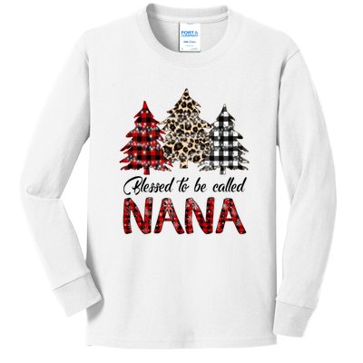 Blessed To Be Called Nana Christmas Pine Tree MotherS Day Kids Long Sleeve Shirt