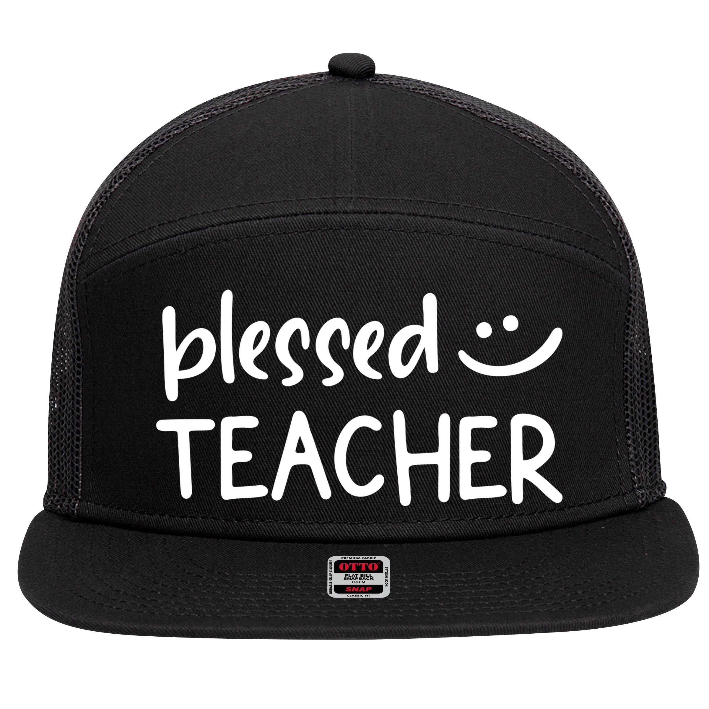 Blessed Teacher 7 Panel Mesh Trucker Snapback Hat