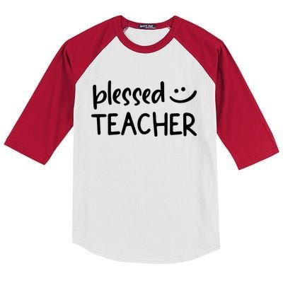 Blessed Teacher Kids Colorblock Raglan Jersey