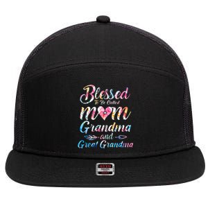 Blessed To Be Called Mom Grandma Great Grandma MotherS Day 7 Panel Mesh Trucker Snapback Hat