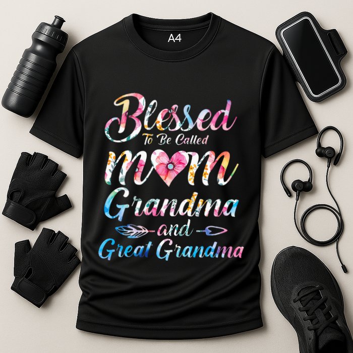 Blessed To Be Called Mom Grandma Great Grandma MotherS Day Cooling Performance Crew T-Shirt