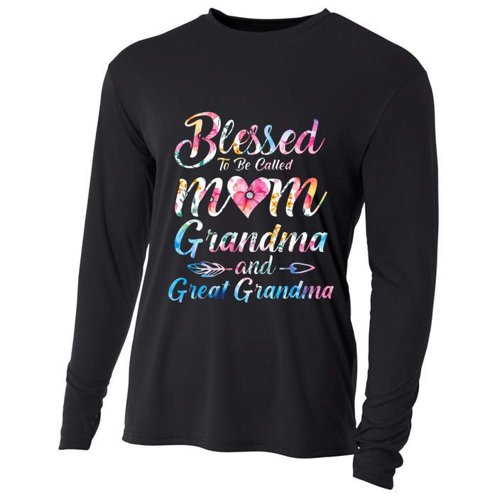 Blessed To Be Called Mom Grandma Great Grandma MotherS Day Cooling Performance Long Sleeve Crew