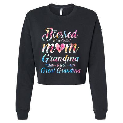 Blessed To Be Called Mom Grandma Great Grandma MotherS Day Cropped Pullover Crew