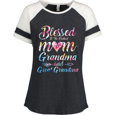 Blessed To Be Called Mom Grandma Great Grandma MotherS Day Enza Ladies Jersey Colorblock Tee