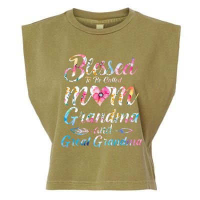 Blessed To Be Called Mom Grandma Great Grandma MotherS Day Garment-Dyed Women's Muscle Tee