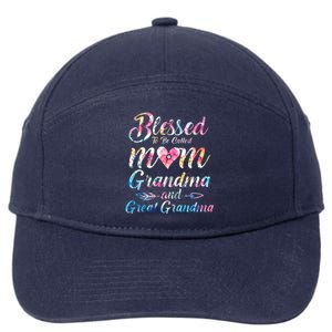 Blessed To Be Called Mom Grandma Great Grandma MotherS Day 7-Panel Snapback Hat