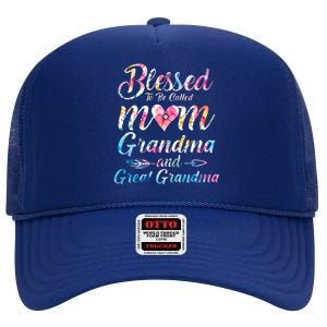 Blessed To Be Called Mom Grandma Great Grandma MotherS Day High Crown Mesh Back Trucker Hat