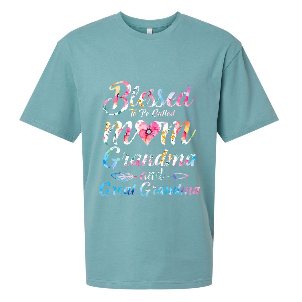 Blessed To Be Called Mom Grandma Great Grandma MotherS Day Sueded Cloud Jersey T-Shirt