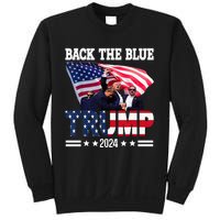 Back The Blue Trump 2024 Police American Flag Thin Blue Line Sweatshirt