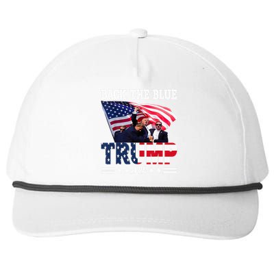 Back The Blue Trump 2024 Police American Flag Thin Blue Line Snapback Five-Panel Rope Hat