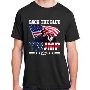 Back The Blue Trump 2024 Police American Flag Thin Blue Line Adult ChromaSoft Performance T-Shirt